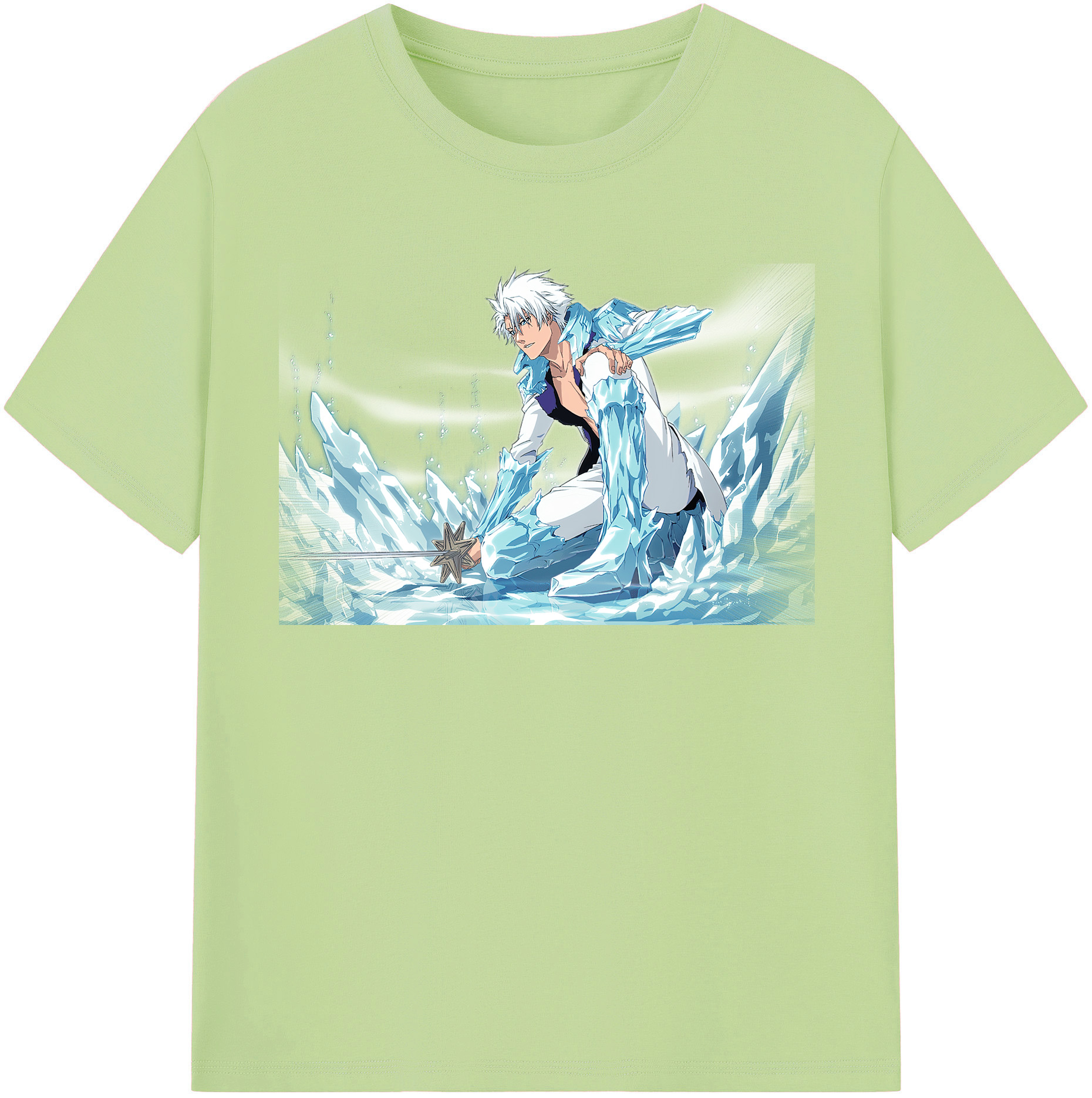（画像用） ブリーチ 日番谷冬獅郎（ひつがや とうしろう） BLEACH Hitsugaya Toushirou 綿100％半袖Tシャツ（フロントプリント）